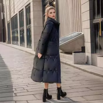 Повседневная приталенная женская куртка средней длины из ветронепроницаемого хлопка, теплая, выше колена, утепленная, парка, пальто, женская одежда S хаки