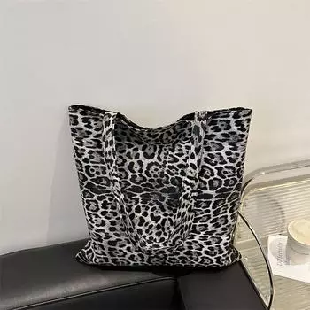 Повседневная простая и модная сумка-тоут для поездок на работу, женская, европейская и американская, ретро, с леопардовым принтом, большая вместимость Tide коричневый