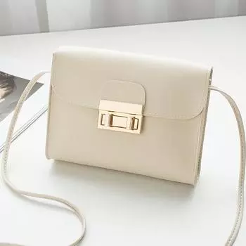 Повседневная простая маленькая квадратная сумка 2025 модная универсальная сумка на плечо с замком кроссбоди женская сумка сумка для мобильного телефона белый