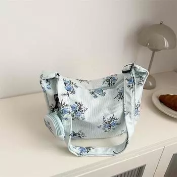 Повседневная Простая Нишевая Модная Свежая Персонализированная и Красивая Сумка-тоут Новая Большая Вместительная Сумка на Одно Плечо Подмышкой