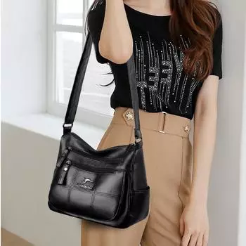 Повседневная простая однотонная сумка через плечо большой вместимости для женщин, для поездок на работу и обратно