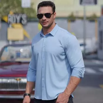 Повседневная рубашка-кардиган для мужчин с длинным рукавом 10XL/225 белый