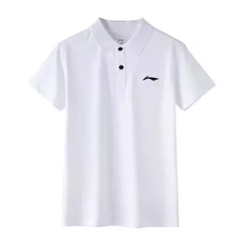 Повседневная рубашка поло с коротким рукавом и принтом логотипа Li Ning, мужские топы белого цвета APLT137-2 M