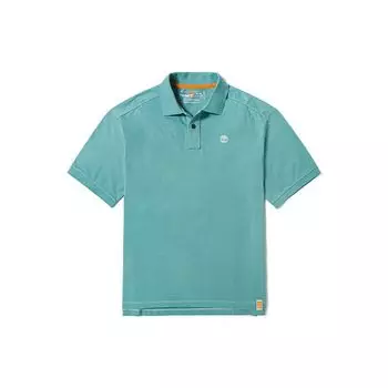 Повседневная рубашка-поло с коротким рукавом Timberland Solid Color Contrast Stitch, мужские топы, цвет Mineral-Blue A2FYZ-G99 XXXL