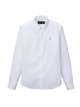 Повседневная широкая рубашка 4205114 Белая x Саксофон [East Boy] Устойчивая форма Moist Cure Женский (905)