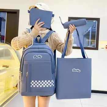 Повседневная школьная сумка, милый женский рюкзак, рюкзак для учащихся средней школы большой емкости фиолетовый