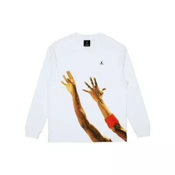 Повседневная спортивная футболка с длинным рукавом Jordan x Union LA Collaborative с логотипом, мужские топы, белые CV1299-100 S