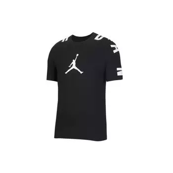 Повседневная спортивная футболка с коротким рукавом с логотипом Air Jordan, мужские топы, черные CZ2490-010 M