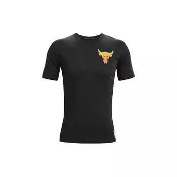 Повседневная спортивная футболка с короткими рукавами Under Armour Project Rock Training, мужские топы, черные 1363559-001 L