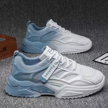Повседневная спортивная обувь для студентов, удобные кроссовки для бега, модная дышащая спортивная обувь, летняя мужская обувь с сеткой 39 озеро синий