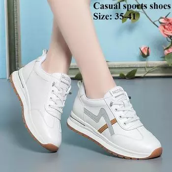 Повседневная спортивная обувь для женщин, легкая и мягкая подошва, женская обувь на весну и осень, кожаная поверхность, нескользящая дорожная обувь, удобная обувь 35