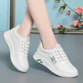 Повседневная спортивная обувь для женщин, женская обувь на весну и осень с мягкой подошвой, дорожная обувь на плоской подошве 35 чёрный