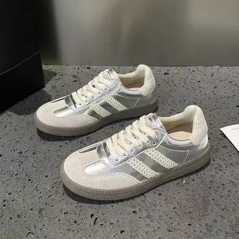 Повседневная спортивная обувь из натуральной кожи Gump Shoes 35 серебряный