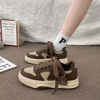 Повседневная спортивная обувь, женские кроссовки, новые кроссовки с толстой подошвой цвета хаки, черного и белого цветов, модная женская обувь 35