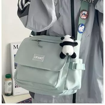 Повседневная студенческая сумка-мессенджер большой вместимости - в японском стиле, в корейском стиле null покинуть белый