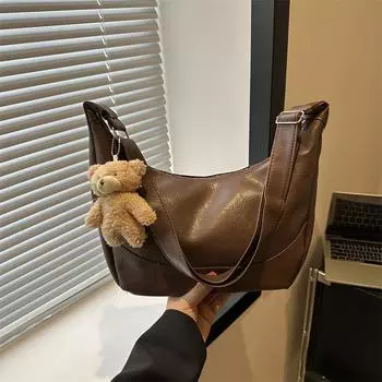 Повседневная сумка большой вместимости женская 2024 новая сумка-пельмень в стиле ретро простая и универсальная сумка-мессенджер