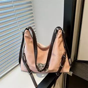 Повседневная сумка большой вместимости женская 2024 новая модная и модная сумка через плечо для поездок на работу красивая сумка через плечо с двумя плечами сумка-мессенджер розовый