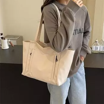 Повседневная сумка большой вместимости, женская летняя модная простая холщовая сумка, сумка через плечо для шоппинга фиолетовый