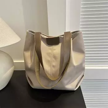 Повседневная сумка большой вместимости, женская модная сумка через плечо, простая и универсальная холщовая сумка, сумка для студентов колледжа, сумка для доставки чёрный