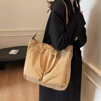 Повседневная сумка большой вместимости, женская новая нейлоновая сумка через плечо, сумка-мессенджер для студентов колледжей, сумка-тоут для поездок на работу хаки