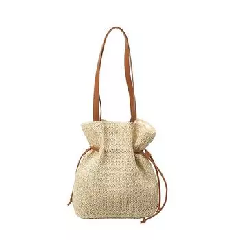 Повседневная сумка большой вместимости Женская новая плетеная сумка на шнурке для пляжного отдыха