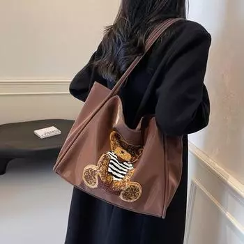 Повседневная сумка большой вместимости женская новинка 2024 года осень-зима универсальная сумка через плечо, сумка-тоут для студентов колледжа