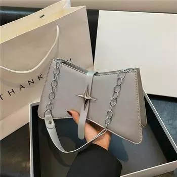 Повседневная сумка-цепочка 2024 года, новая женская сумка, корейская версия, модная сумка на плечо, персонализированная женская сумка подмышку чёрный