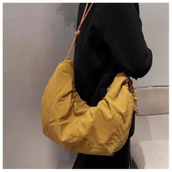 Повседневная сумка через плечо Большая вместительная сумка для пельменей Мягкая сумка Высококачественная однотонная сумка через плечо
