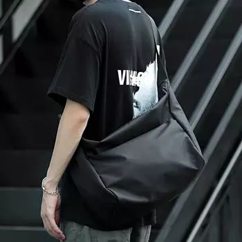 Повседневная сумка через плечо для мужчин и женщин, рюкзак, сумка через плечо, легкая дорожная сумка-мессенджер, диагональный рюкзак для верховой езды, трендовая мужская сумка He is a size 12. чёрный