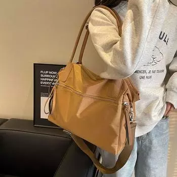 Повседневная сумка через плечо для поездок на работу, многофункциональная сумка для фитнеса и тренировок, модная нейлоновая женская сумка-тоут хаки