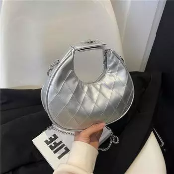 Повседневная сумка через плечо для женщин 2024 года, новая летняя корейская версия, модный дизайн в иностранном стиле, модная однотонная сумка через плечо, переносная сумка для пельменей белый