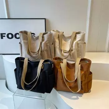 Повседневная сумка через плечо, холщовая сумка для женщин с летней студенческой сумкой для поездок на работу белый