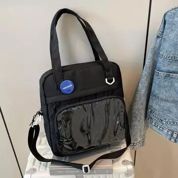 Повседневная сумка через плечо повседневная прозрачная детская сумка через плечо холст большой емкости кампус езда на работу белый