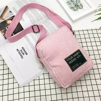 Повседневная сумка через плечо, простая вельветовая сумка небольшого размера темно-синий