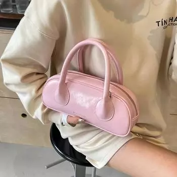 Повседневная сумка через плечо с твердым внутренним отделением для женщин из высококачественного полиуретана с застежкой-молнией, строчка