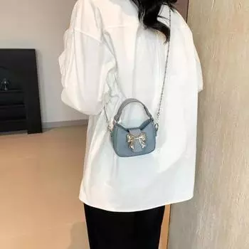 Повседневная сумка через плечо с внутренним отделением для женщин Мягкая цепочка Молния ПУ Высокое качество Твердый