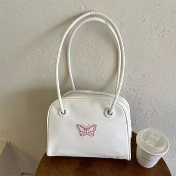 Повседневная сумка через плечо в иностранном стиле 2024 года, новая зимняя сумка, женская трендовая модная сумка, сумка через подмышку с нишевым дизайном чёрный