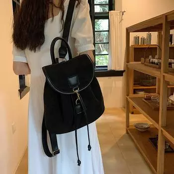 Повседневная сумка для ежедневных поездок женская летняя новая серия 2024 года зарубежная мода большой емкости модный рюкзак женская сумка чёрный