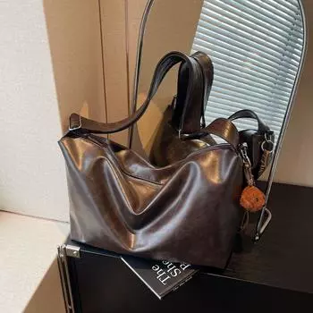 Повседневная сумка для отдыха, большая вместимость, женская сумка-мессенджер Tide, сумка через плечо для поездок на работу no pendant коричневый