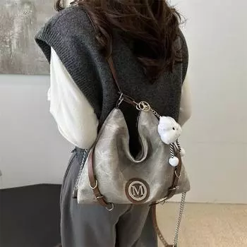 Повседневная сумка для поездок на работу большой вместимости женская новинка 2024 года, модный рюкзак на одно плечо, персонализированная сумка-тоут для женщин