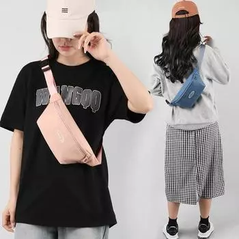 Повседневная сумка из холста, женская сумка через плечо 2025 года, летняя спортивная сумка на грудь, поясная сумка Niche Versatile Ins 19x2x13cm чёрный