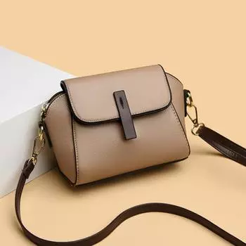 Повседневная сумка из искусственной кожи для женщин с однотонным клапаном через плечо