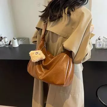 Повседневная сумка из мягкого материала в стиле ретро большой емкости, осенняя новая классическая атмосферная изысканная универсальная женская сумка