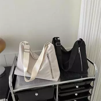 Повседневная сумка из нейлоновой ткани большой вместимости Новые женские сумки Популярные простые и универсальные сумки через плечо Сумка-ведро на одно плечо