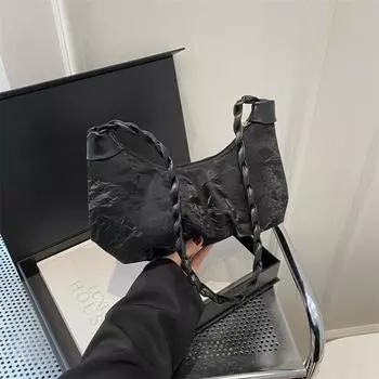 Повседневная сумка-мессенджер большой вместимости, женская трендовая красивая сумка-мессенджер 2024 года, новая модная сумка через плечо в стиле ретро чёрный