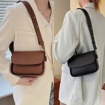 Повседневная сумка-мессенджер из искусственной кожи, маленькая квадратная сумка на одно плечо, сумка для подмышек