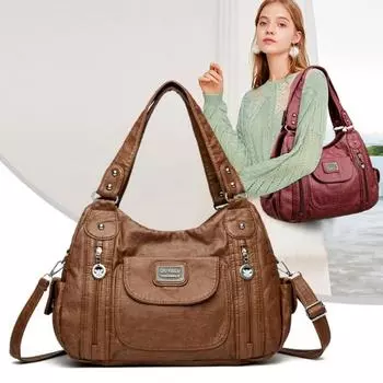 Повседневная сумка-мессенджер Lage Capacity Women 2025 Весна Модная дизайнерская роскошная женская сумка-тоут Высококачественная искусственная кожа для шопинга Бостонские сумки серый