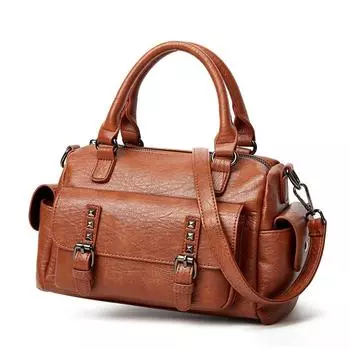 Повседневная сумка Осенне-зимняя женская сумка Европейская и американская мода Диагональная сумка на одно плечо Большая вместительная сумка-мессенджер в стиле ретро 26cm*13cm*18cm коричневый