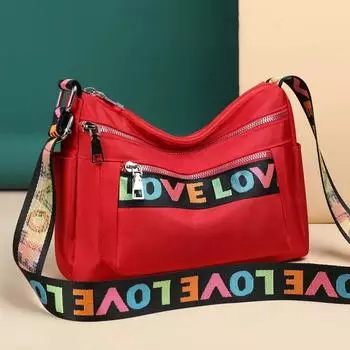 Повседневная сумка Oxford, женская многослойная сумка через плечо, вместительная сумка-мессенджер, модная сумка с буквенным принтом, сумка для покупок 26x9x19cm