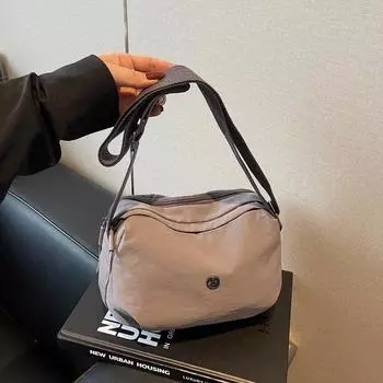 Повседневная сумка-пельмень женская модная легкая сумка на одно плечо с косым ремешком Flow сумка для верховой езды повседневная двойная маленькая сумка чёрный